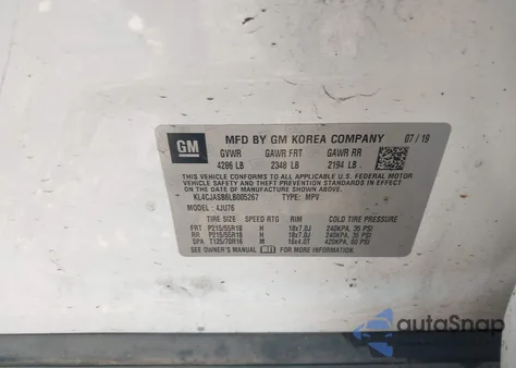 2020 Buick Encore Fwd Preferred z USA, uszkodzony, nr VIN KL4CJASB6LB005267